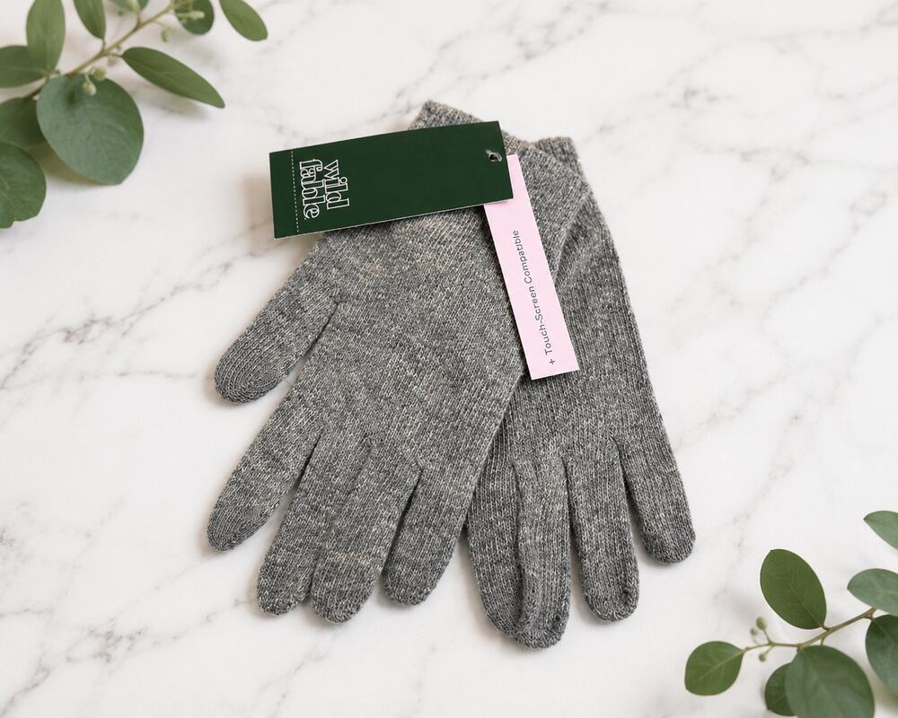 Wild Fable Gray Touchscreen Tech Gloves One Size Recycled Polyester NWT Winter